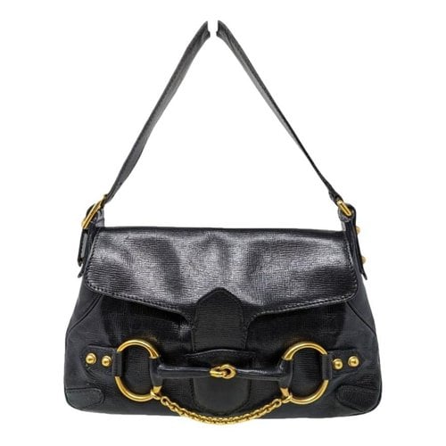 Pre-owned Gucci Horsebit 1955 Leather Handbag In Black