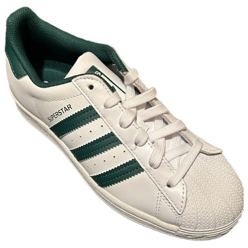 Pre-owned Adidas Originals Superstar Vegan Leather Trainers In Green