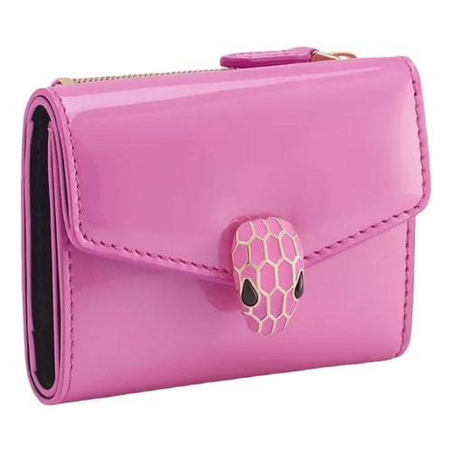 Pre-owned Bvlgari Serpenti Leather Wallet In Pink