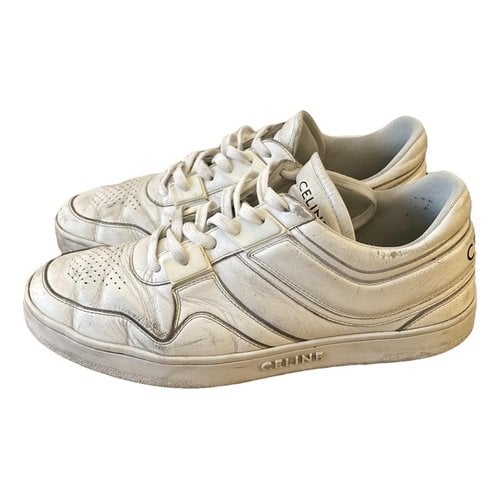 Pre-owned Celine Leather Low Trainers In White