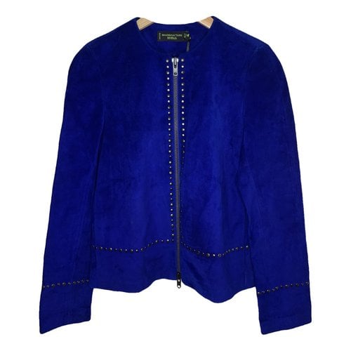 Pre-owned Shanghai Tang Leather Jacket In Blue