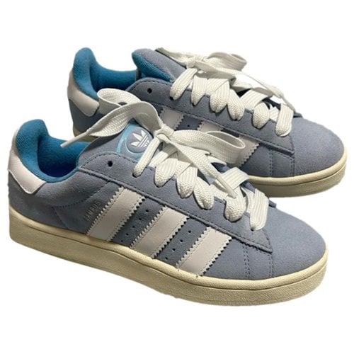 Pre-owned Adidas Originals Leather Trainers In Turquoise