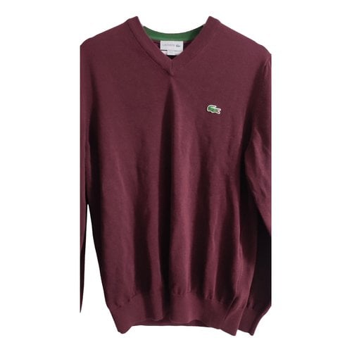 Pre-owned Lacoste Pull In Burgundy