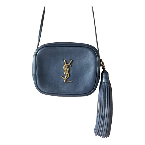Pre-owned Saint Laurent Blogger Leather Crossbody Bag In Navy