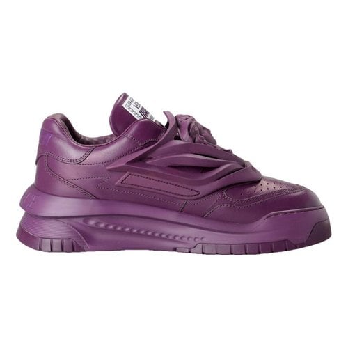 Pre-owned Versace Leather Low Trainers In Other