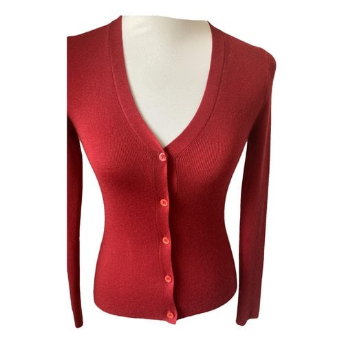 Pre-owned Prada Cashmere Cardigan In Red