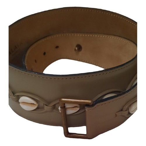 Pre-owned Alaïa Leather Belt In Beige