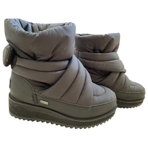 Pre-owned Ugg Cloth Snow Boots In Black