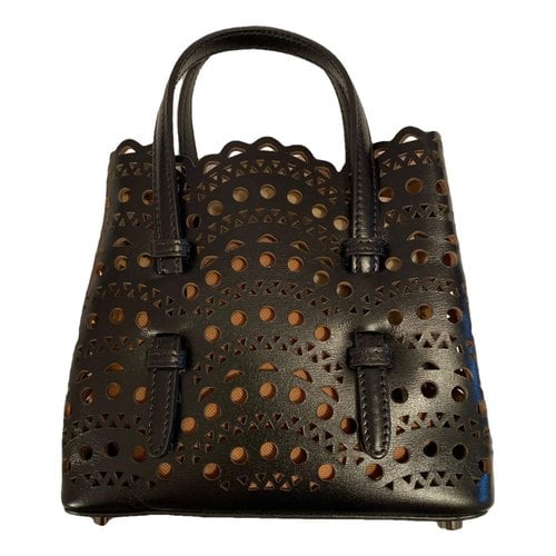 Pre-owned Alaïa Mina Leather Mini Bag In Black