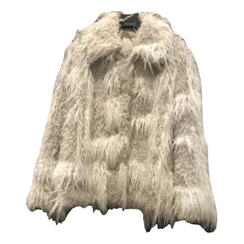 Pre-owned Helmut Lang Faux Fur Jacket In White