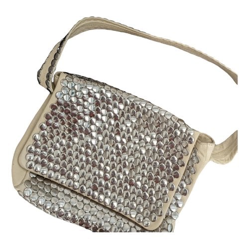 Pre-owned Sonia Rykiel Domino Leather Handbag In White
