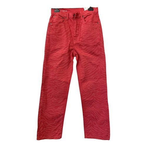 Pre-owned Bimba Y Lola Straight Jeans In Red