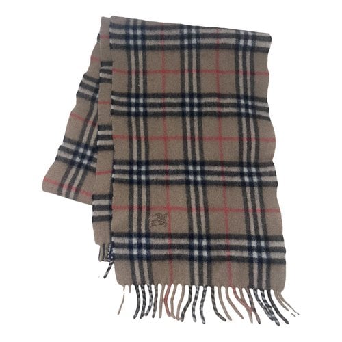 Pre-owned Burberry Wool Scarf & Pocket Square In Camel