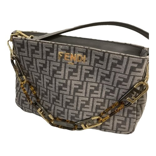 Pre-owned Fendi O'lock Leather Handbag In Grey