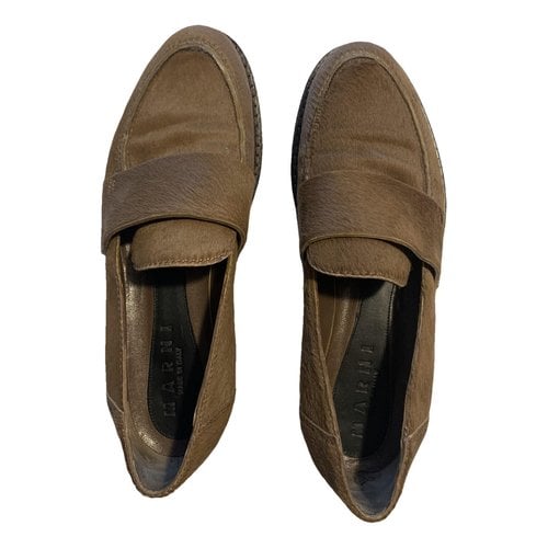 Pre-owned Marni Leather Flats In Camel