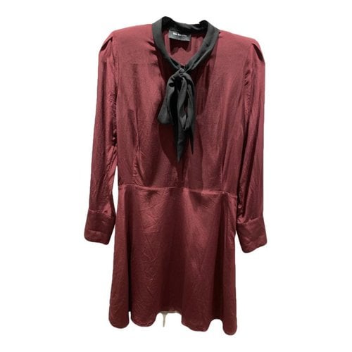 Pre-owned The Kooples Fall Winter 2019 Silk Mid-length Dress In Burgundy