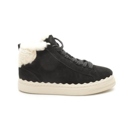 Pre-owned Chloé Leather Trainers In Black