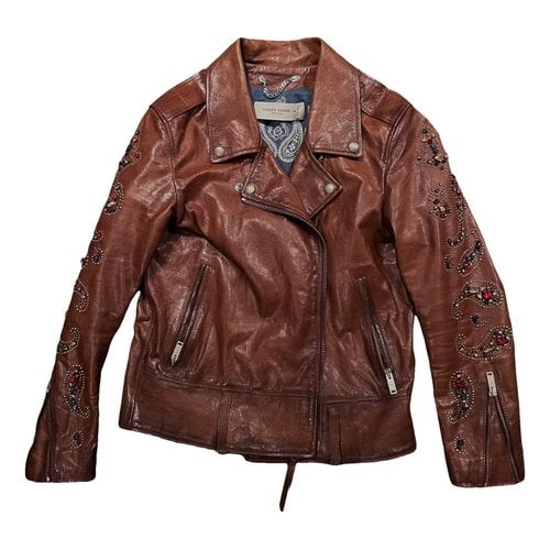 Pre-owned Golden Goose Leather Short Vest In Brown