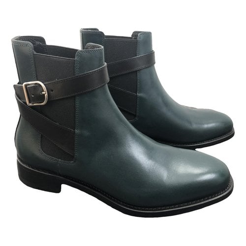 Pre-owned Balenciaga Leather Boots In Green