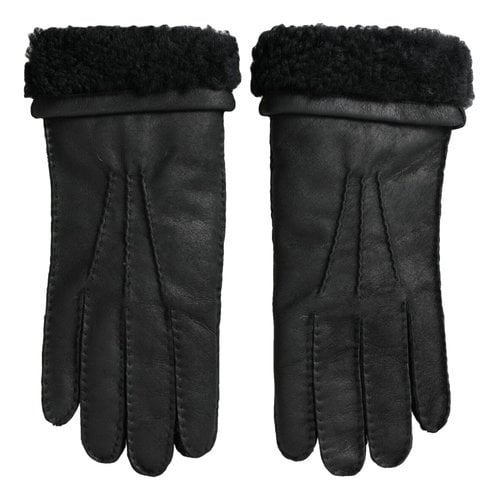 Pre-owned Dolce & Gabbana Leather Gloves In Black