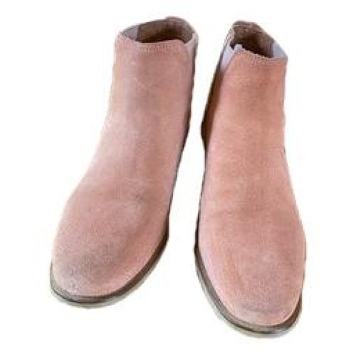 Pre-owned Faguo Leather Ankle Boots In Pink