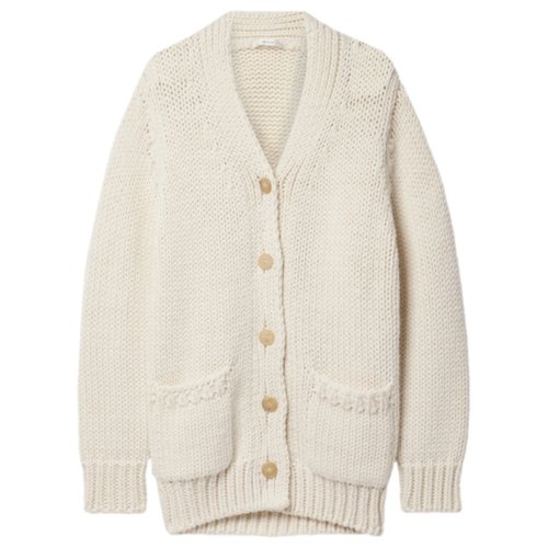 Pre-owned The Row Wool Cardigan In White