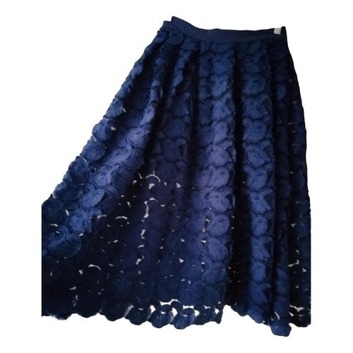 Pre-owned Maje Maxi Skirt In Navy