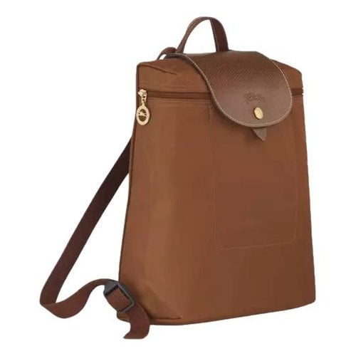 Pre-owned Longchamp Pliage Cloth Backpack In Brown