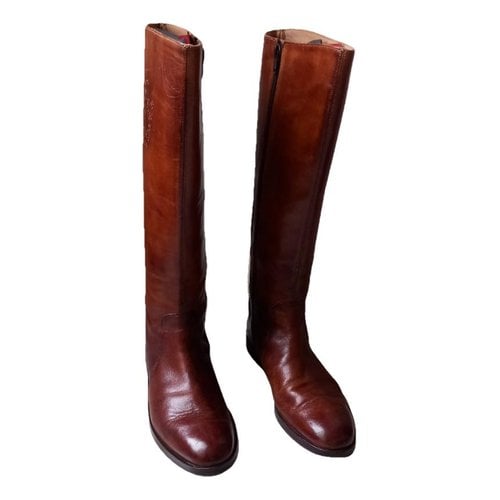 Pre-owned Melvin & Hamilton Leather Riding Boots In Brown