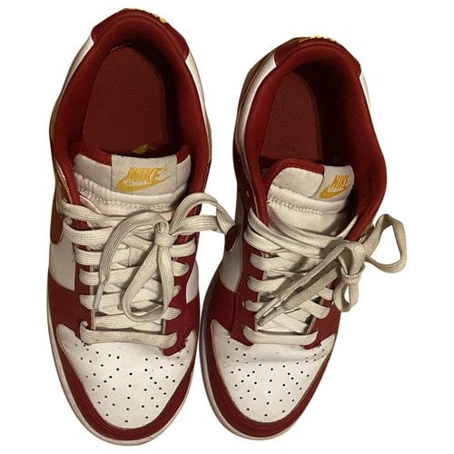 Pre-owned Nike Leather Trainers In Red