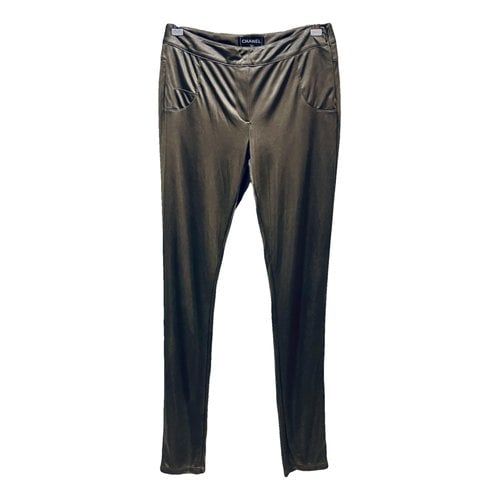 Pre-owned Chanel Straight Pants In Gold