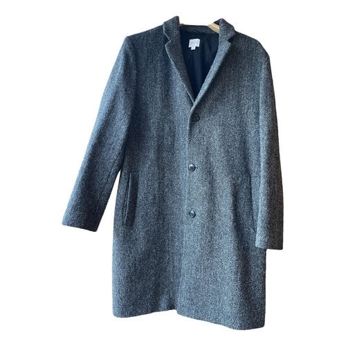 Pre-owned Sunspel Tweed Coat In Grey