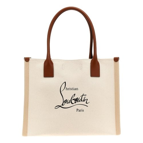 Pre-owned Christian Louboutin Cloth Tote In Beige