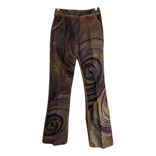 Pre-owned Fendi Silk Straight Pants In Multicolour