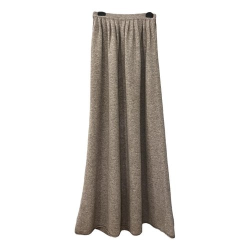 Pre-owned Malo Cashmere Maxi Skirt In Beige