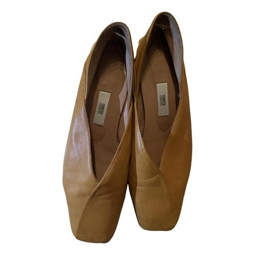 Pre-owned Miista Leather Flats In Orange