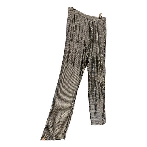 Pre-owned Alice And Olivia Slim Pants In Silver