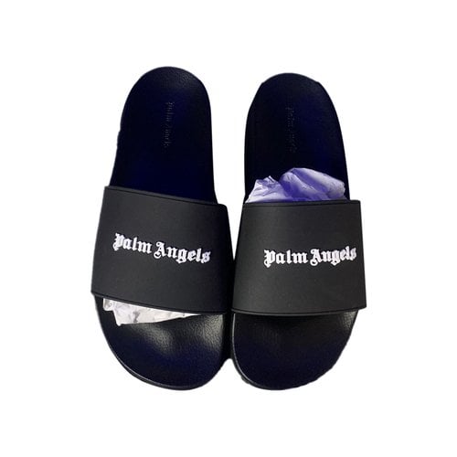 Pre-owned Palm Angels Patent Leather Sandals In Black
