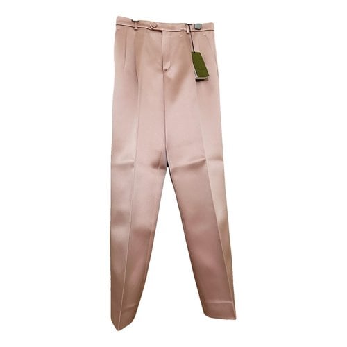Pre-owned Gucci Silk Straight Pants In Pink