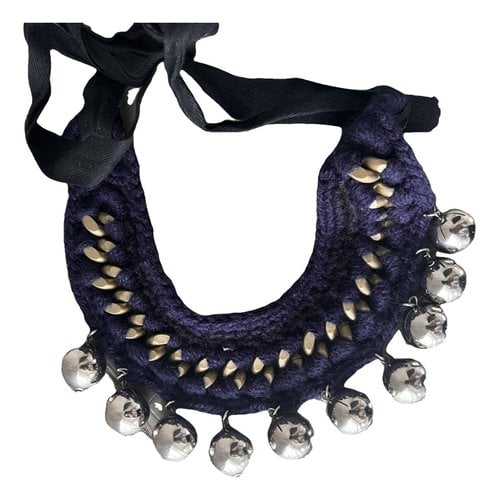 Pre-owned Marni Cloth Necklace In Navy