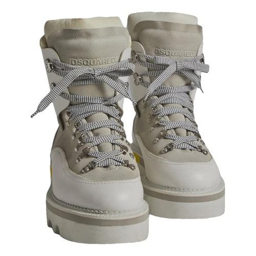 Pre-owned Dsquared2 Leather Boots In White