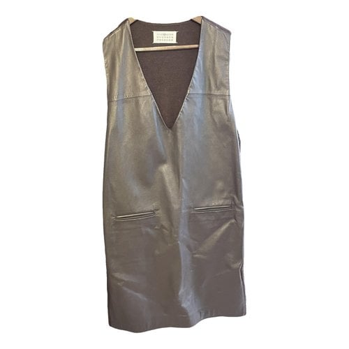 Pre-owned Maison Margiela Leather Mid-length Dress In Brown