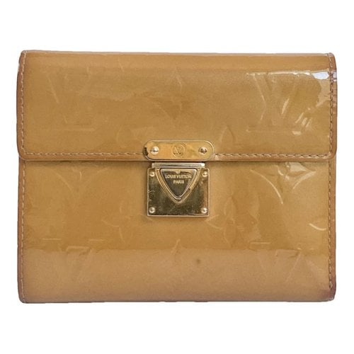 Pre-owned Louis Vuitton Koala Leather Wallet In Yellow