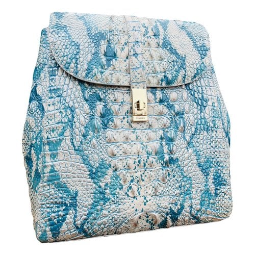 Pre-owned Brahmin Leather Backpack In Blue