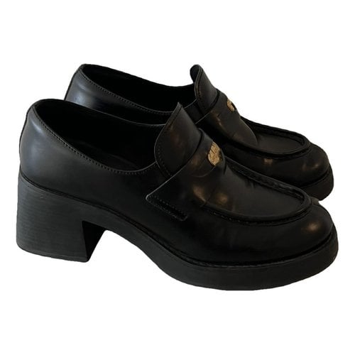 Pre-owned Miu Miu Leather Heels In Black