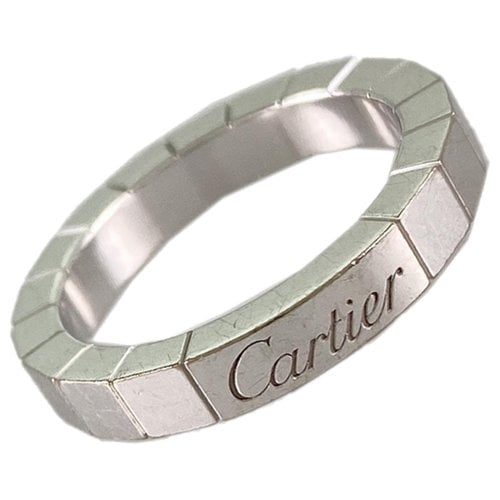 Pre-owned Cartier Lanières White Gold Ring In Silver