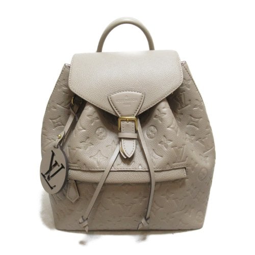 Pre-owned Louis Vuitton Leather Backpack In Grey