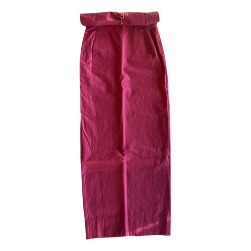 Pre-owned Jacquemus Linen Maxi Skirt In Pink