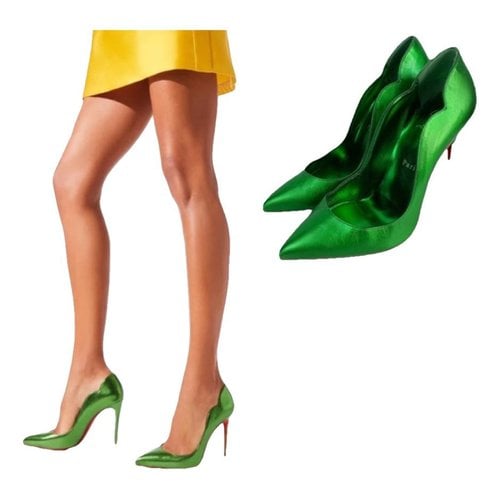 Pre-owned Christian Louboutin Hot Chick Leather Heels In Green