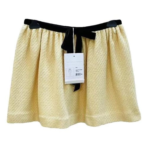 Pre-owned Chanel Wool Skirt In Yellow